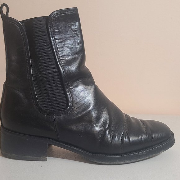 Black Coach Leather Chelsea Boots Men Sz 7.5 Vintage MSRP 300+ main image 9